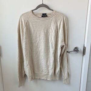 100% Cotton Slim  J. Crew Men's Beige Crewneck Sweater